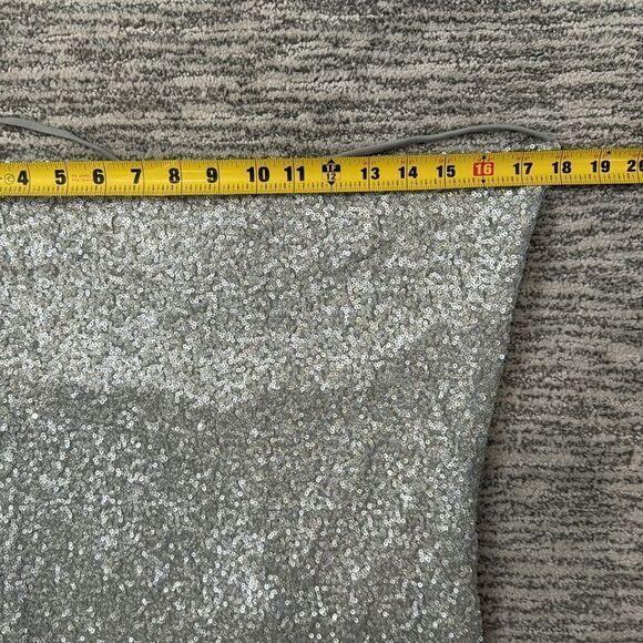 NWT Susana Monaco Sequin Cowl Neck Mini Dress Silver Large - Picture 8 of 13